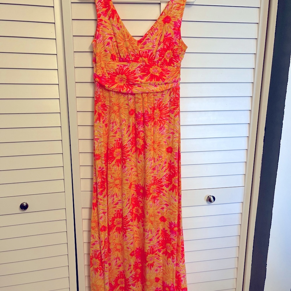 Lily Pulitzer NWOT Maxi Dress Women’s Size Small pinks/golds
